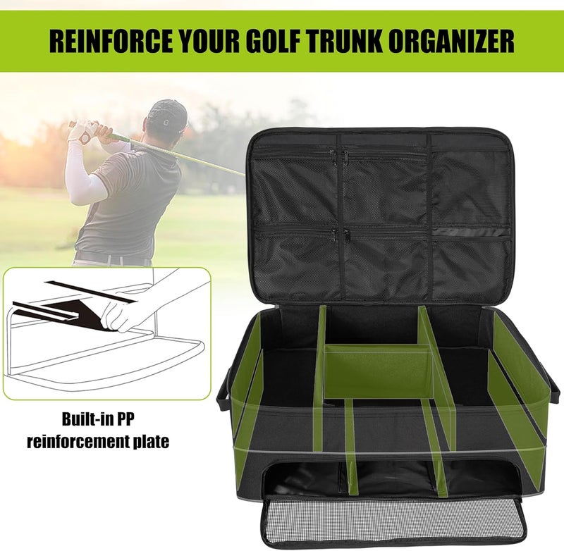 WELIDAY 2 Layer Golf Trunk Organizer, Golf Car Locker with Separate Ventilated Compartment, Golf Trunk Storage for Balls, Tees, Clothes, Gloves, Accessories - Image 5